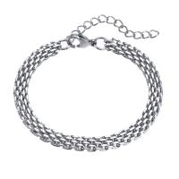 304 Edelstahl Armband, mit Verlängerungskettchen von 1.97inch, poliert, Modeschmuck & für den Menschen, originale Farbe, 6mm, Länge:ca. 7.09 ZollInch, verkauft von PC