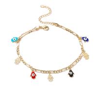 laiton cheville, Plaqué d'or, motif de mauvais œil & styles différents pour le choix & pour femme & émail, multicolore cm, Vendu par PC