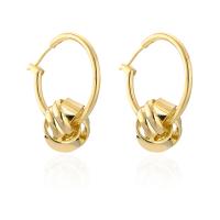 Huggie Hoop Drop Earring, laiton, Plaqué d'or, bijoux de mode & pour femme, Or Vendu par paire