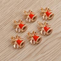 Zinc Alloy Christmas Pendants, Christmas Bell, Christmas Design & DIY & enamel 