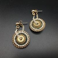 Zinc Alloy Drop Earring, gold color plated, fashion jewelry & for woman, 38mm 