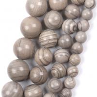 Single Gemstone Beads, Round, DIY grey Approx 37-39 cm 