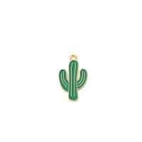 Zinc Alloy Enamel Pendants, Opuntia Stricta, gold color plated, Unisex, mixed colors Approx 