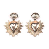 Zinc Alloy Drop Earring, Heart, gold color plated, fashion jewelry & for woman, golden 