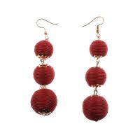 Zinc Alloy Drop Earring, with Caddice, Round, gold color plated, fashion jewelry & for woman 