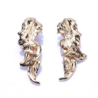 Zinc Alloy Drop Earring, Leaf, gold color plated, fashion jewelry & for woman, golden 