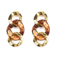 Zinc Alloy Drop Earring, with Acetate, gold color plated, fashion jewelry & for woman, golden 