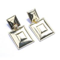 Zinc Alloy Drop Earring, Square, gold color plated, fashion jewelry & for woman, golden 