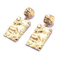 Zinc Alloy Drop Earring, Square, gold color plated, fashion jewelry & for woman, golden 