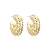 Brass Stud Earring, plated & for woman 25mm 