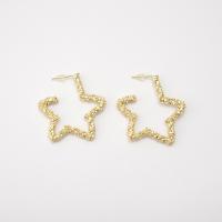 Brass Stud Earring, real gold plated & for woman, gold 