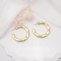 Brass Stud Earring, real gold plated & for woman, gold 