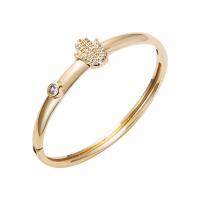 Cubic Zirconia Micro Pave Brass Bracelet, gold color plated & micro pave cubic zirconia & for woman, gold, 55mm 