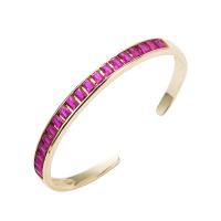 Cubic Zirconia Micro Pave Brass Bracelet, gold color plated, micro pave cubic zirconia & for woman 55mm 