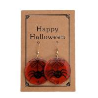 Acetate Drop Earring, Flat Round, Halloween Jewelry Gift & for woman 39mm 