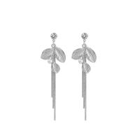 Fashion Fringe Earrings, Zinklegierung, mit Kunststoff Perlen, silberfarben plattiert, Modeschmuck & für Frau & mit Strass, 71x21mm, verkauft von Paar