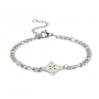 Edelstahl Charm Armband, 304 Edelstahl, mit Verlängerungskettchen von 5, plattiert, Modeschmuck & unisex & Doppelloch, keine, 14.8x18.3mm, Länge:17 cm, verkauft von PC