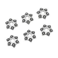 Zink Legierung Perlenkappen, Zinklegierung, Blume, antik silberfarben plattiert, DIY, 8mm, ca. 200PCs/Tasche, verkauft von Tasche