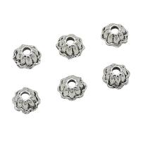 Zinc Alloy Bead Caps, Flower, antique silver color plated, DIY, 7mm, Approx 