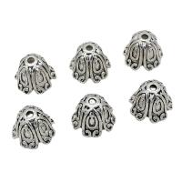 Zinc Alloy Bead Caps, Flower, antique silver color plated, DIY Approx 