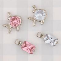 Cubique Pendentif en laiton zircon pavent, couleur de haute qualité d'or plaqué, DIY & styles différents pour le choix & pavé de micro zircon, plus de couleurs à choisir, Vendu par PC