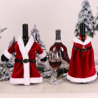 Velour Christmas Wine Bag, handmade, for kitchen 