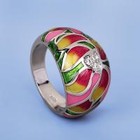 Cubic Zirconia Micro Pave Brass Finger Ring, epoxy gel, Hand-Painted Enamel Glaze & micro pave cubic zirconia & for woman 