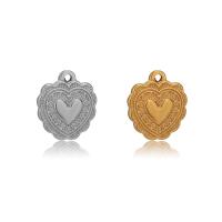 Stainless Steel Heart Pendants, 304 Stainless Steel, plated, DIY 