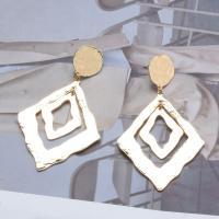 Zinc Alloy Drop Earring, Rhombus, plated, fashion jewelry & for woman 