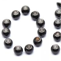 Abalorios de acero inoxidable, acero inoxidable 304, Recubrimiento iónico al vacío, diverso tamaño para la opción & cepillado & mate, Negro, Vendido por UD
