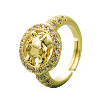 Cubic Zirconia Micro Pave Brass Finger Ring, gold color plated, Adjustable & micro pave cubic zirconia & for woman, gold, 20mm 