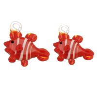 Animal Lampwork Pendants, Fish, DIY reddish orange Approx 3mm 