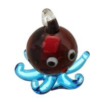 Animal Lampwork Pendants, Octopus, DIY, brown Approx 2mm 