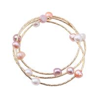 Bracelets de perles, Acier titane, avec perle d'eau douce cultivée, fade et jamais plaqué de haute qualité, Réglable & bijoux de mode & multicouche & pour femme, plus de couleurs à choisir Environ 7.87 pouce, Vendu par PC