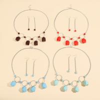 ensembles de bijoux de mode en alliage zinc, Acrylique, boucle d'oreille & collier, avec alliage de zinc, avec 5.5 chaînes de rallonge, Placage, pour femme, plus de couleurs à choisir, 80mm cm, Vendu par fixé