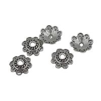 Zinc Alloy Bead Caps, Flower, antique silver color plated, DIY Approx 