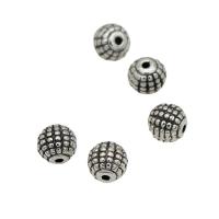 Zinklegierung Schmuckperlen, rund, antik silberfarben plattiert, DIY, 8.5x8mm, ca. 100PCs/Tasche, verkauft von Tasche