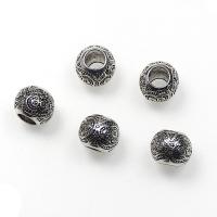 Zinklegierung Schmuckperlen, rund, antik silberfarben plattiert, DIY, 10x8mm, ca. 100PCs/Tasche, verkauft von Tasche