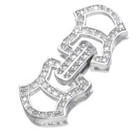 Brass Fold Over Clasp, plated, DIY & micro pave cubic zirconia 