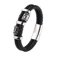 PU Leder Armband, mit 316 Edelstahl, poliert, Doppelschicht & Modeschmuck & unterschiedliche Länge der Wahl & für den Menschen, keine, 12mm, verkauft von PC