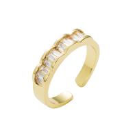 Cubic Zirconia Micro Pave Brass Finger Ring, gold color plated, Adjustable & micro pave cubic zirconia & for woman, gold, 20mm 