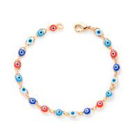 Evil Eye Bracelet Bijoux, laiton, avec résine, Placage de couleur d'or, styles différents pour le choix & pour femme, plus de couleurs à choisir cm, Vendu par PC