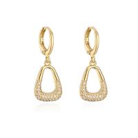 Huggie Hoop Drop Earring, laiton, Plaqué d'or, styles différents pour le choix & pavé de micro zircon & pour femme, Or, Vendu par paire