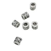 Zinklegierung Schmuckperlen, Zylinder, antik silberfarben plattiert, DIY & hohl, 6x6mm, ca. 100PCs/Tasche, verkauft von Tasche