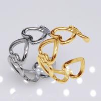 304 Edelstahl Manschette Fingerring, Herz, Vakuum-Ionen-Beschichtung, Modeschmuck & unisex, keine, 10mm, verkauft von PC