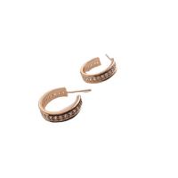 Befestiger Zirkonia Messing Ohrring, Buchstabe C, Rósegold-Farbe plattiert, Modeschmuck & Micro pave Zirkonia & für Frau, Roségold, 18.5x18.2mm, verkauft von Paar