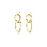 Sterling Silver Drop Earring, 925 Sterling Silver, gold color plated, for woman 