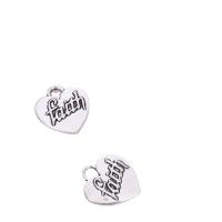 Zinc Alloy Message Pendants, Heart, antique silver color plated, Unisex Approx 