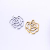 Stainless Steel Flower Pendant, 304 Stainless Steel, Vacuum Ion Plating, DIY & hollow 