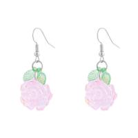 Resin Drop Earring, Rose, for woman 